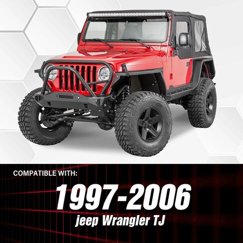 لـ Wrangler TJ LJ Flat Front Fender Flares متوافق مع 1997-2006 Jeep Wrangler TJ & 2004-2006 Jeep LJ 2PCS in Kuwait