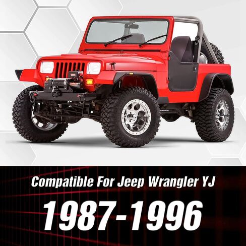 for Wrangler TJ LJ Flat Front Fender Flares Compatible with 1997-2006 Jeep Wrangler TJ & 2004-2006 Jeep LJ 2PCS Off-Road Heavy Duty Steel Durable Wheel Fenders Textured Black in Saudi Arabia