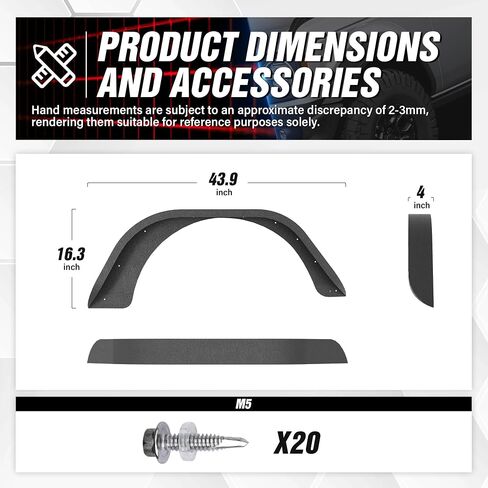 for Wrangler TJ LJ Flat Front Fender Flares Compatible with 1997-2006 Jeep Wrangler TJ & 2004-2006 Jeep LJ 2PCS Off-Road Heavy Duty Steel Durable Wheel Fenders Textured Black in Saudi Arabia