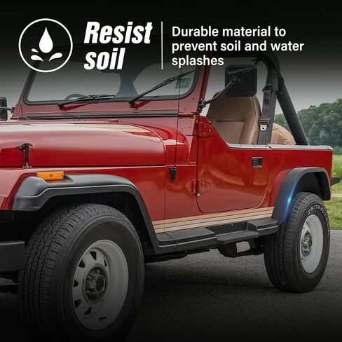 for Wrangler TJ LJ Flat Front Fender Flares Compatible with 1997-2006 Jeep Wrangler TJ & 2004-2006 Jeep LJ 2PCS Off-Road Heavy Duty Steel Durable Wheel Fenders Textured Black in Saudi Arabia