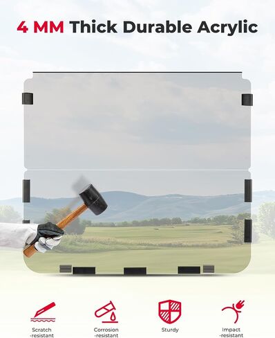 Kemimoto Golf Cart Windshield متوافق مع Club Car DS (1982-2000) ، الزجاج الأمامي القابل للطي مع أكريليك مقاوم لـ UV و Impact in Kuwait