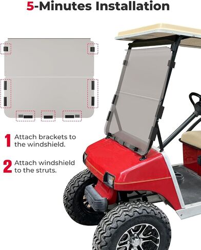 Kemimoto Golf Cart Windshield متوافق مع Club Car DS (1982-2000) ، الزجاج الأمامي القابل للطي مع أكريليك مقاوم لـ UV و Impact in Kuwait