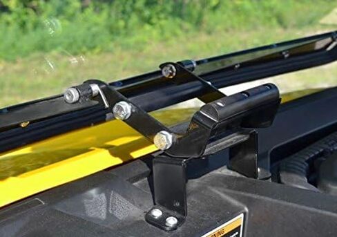 SuperATV Scratch Resistant 3-in-1 Flip Windshield For Can Am Defender HD5, HD8, HD10 (See Fitment), Made of 1/4" Thick Polycarbonate 250x Stronger than Glass, USA Made, Set to Open, Vented Or Closed in Saudi Arabia