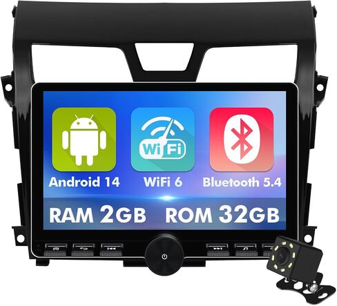 10.1 Inch WiFi 6 IPS Touchscreen Android 12 Bluetooth 5.4 Car Stereo for Nissan Altima with Wireless CarPlay & Android Auto 2+32GB Car Radio, Support GPS, FM Radio, Backup Camera, SWC,Dual USB in Kuwait