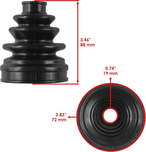 Caltric 2 المحور الخلفي inner inner cv boot kit متوافقة مع Yamaha Grizzly 450 YFM450F 4x4 2007-2010 in Saudi Arabia
