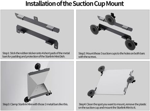 Starlink Mini Mount, Starlink Mini Suction Cup Mount, Sunroof Mount for Starlink Mini, Car/Window Roof Mounting Kit Accessories in Saudi Arabia
