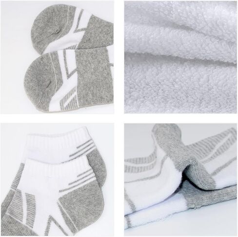 Begrily Mens Cotton Athletic Ankle Socks - 6/8 Pack Thick Cushion Low Cut Sock Comfortable for Running Sport Casual Work in Kuwait