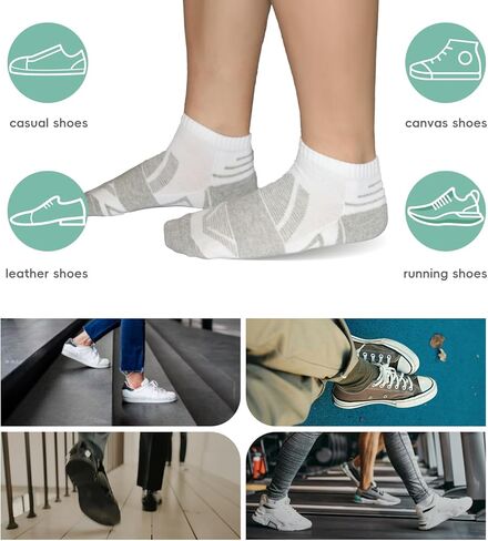 Begrily Mens Cotton Athletic Ankle Socks - 6/8 Pack Thick Cushion Low Cut Sock Comfortable for Running Sport Casual Work in Kuwait