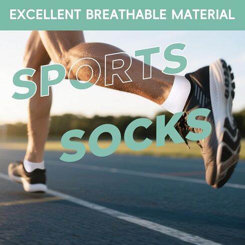 Begrily Mens Cotton Athletic Ankle Socks - 6/8 Pack Thick Cushion Low Cut Sock Comfortable for Running Sport Casual Work in Kuwait