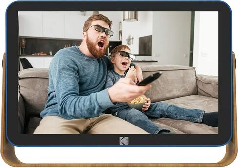 إطار صور رقمي قابل لإعادة الشحن بشاشة لمس ذكية مقاس 10 بوصات من Kodak، مزود بتقنية Wi-Fi مع شاشة عرض صور عالية الدقة ودعم الموسيقى/الفيديو والتقويم وتحديثات الطقس والموقع (RWF-108) - أزرق محيطي in Kuwait