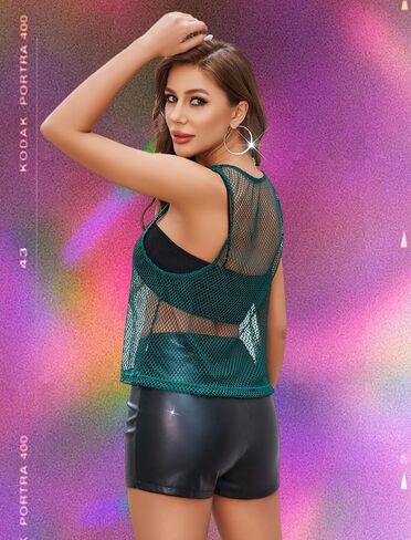 Avidlove Women Camisole Tank Tops Fishnet See Through Cover Up Y2K Sheer Tank Shirt in Saudi Arabia