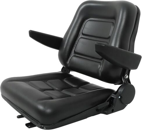 GXYWADY Universal Forklift Seat Fold Down Tractor Seat Adjustable Back with Armrest Micro Switch and Slide Replacement for Tractor Excavator Skid Loader in Saudi Arabia