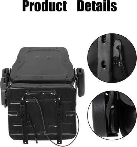 GXYWADY Universal Forklift Seat Fold Down Tractor Seat Adjustable Back with Armrest Micro Switch and Slide Replacement for Tractor Excavator Skid Loader in Saudi Arabia