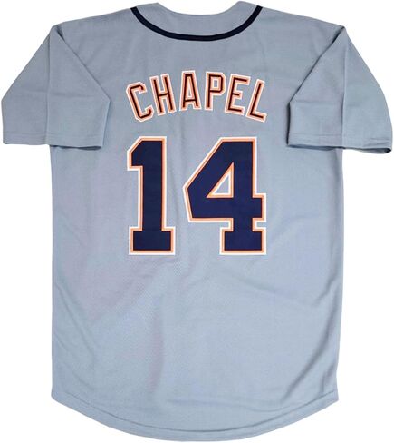 Men Chapel 14 Baseball Jersey Button Down Shirt Gray Stitched Collection Hip Hop Party Birthday Gift in Saudi Arabia
