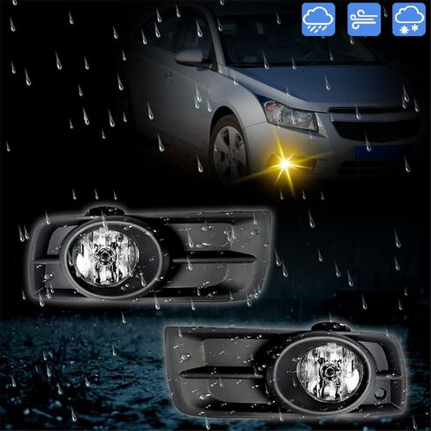 WFLNHB Fog Lights Assembly Replacement for 2010-2014 Chevy Cruze with Bulbs & Harness Switch Kit Driving Lamps Fog Lights Driver and Passenger Side in Saudi Arabia