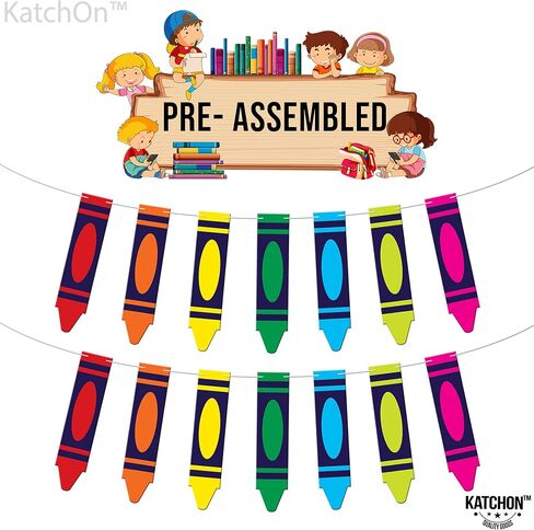 KatchOn, Large Back To School Banner - 2 Strings 10 Feet, No DIY | Pencil Banner, Welcome Back To School Decorations for Classroom | Back To School Party Decorations, First Day of School Decorations in Saudi Arabia