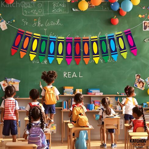 KatchOn, Large Back To School Banner - 2 Strings 10 Feet, No DIY | Pencil Banner, Welcome Back To School Decorations for Classroom | Back To School Party Decorations, First Day of School Decorations in Saudi Arabia