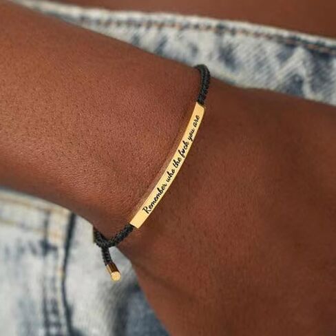 2PCS Remember Who The F*ck You Are Engraved Handmade Bracelet, Handmade Braided Wrap Bracelet,Couples Bracelets,Adjustable Bracelets,for Women Men Gifts in Saudi Arabia