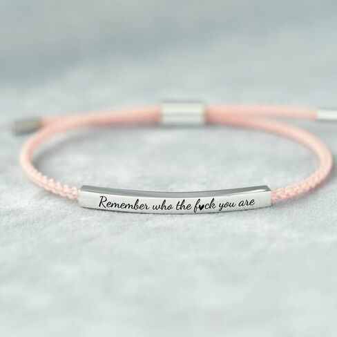 2PCS Remember Who The F*ck You Are Engraved Handmade Bracelet, Handmade Braided Wrap Bracelet,Couples Bracelets,Adjustable Bracelets,for Women Men Gifts in Saudi Arabia