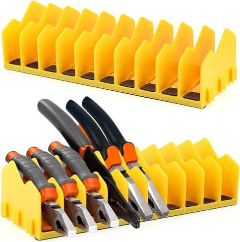 2-Pack Plier Organizer Rack, Pliers Cutters Organizer with Non-Slip Base, 20 Slots Tool Box Organizer, Keep Tools Organized in Drawers(COLOR:yellow) in Saudi Arabia