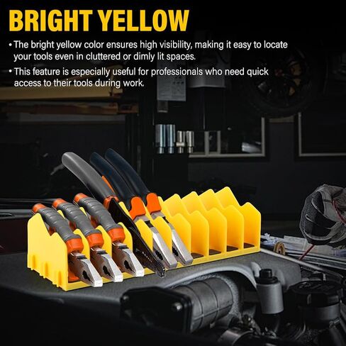2-Pack Plier Organizer Rack, Pliers Cutters Organizer with Non-Slip Base, 20 Slots Tool Box Organizer, Keep Tools Organized in Drawers(COLOR:yellow) in Saudi Arabia