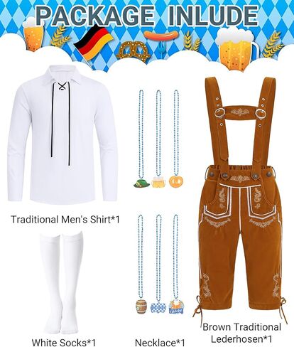 أزياء الأزياء البالغة في مهرجان أكتوبر الرجال البافاريان الأزياء المضحك in Kuwait