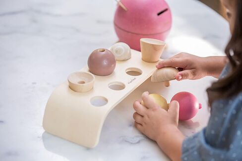 PlanToys Wooden Breakfast Menu Pretend Play Food Set (3415) | Sustainably Made from Rubberwood and Non-Toxic Paints and Dyes in Saudi Arabia
