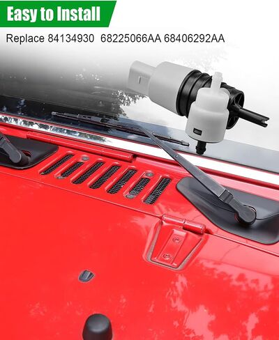 مضخة غسالة الزجاج الأمامي استبدال 84134930 ملائمة ل Chevy GMC Terrain Acura Chrysler Ford Jeep Wrangler Cherokee Gladiator Honda Pilot Odyssey Passport 2007-2023 ، Glass Cleaning Pump مع Grommet in Saudi Arabia