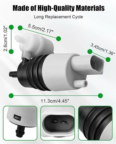 مضخة غسالة الزجاج الأمامي استبدال 84134930 ملائمة ل Chevy GMC Terrain Acura Chrysler Ford Jeep Wrangler Cherokee Gladiator Honda Pilot Odyssey Passport 2007-2023 ، Glass Cleaning Pump مع Grommet in Saudi Arabia