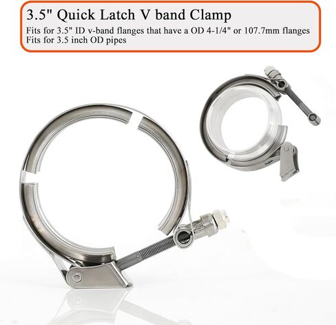 3.5 Inch Exhaust V band Clamp T304 Stainless Steel with T-Bolt Quick Release Latch(No Flanges) in Kuwait