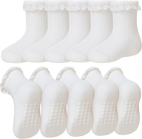 SeeyAN Baby Non Slip Socks Toddler Boys Girls Grips Cotton Anti Skids Crew Cute Cartoon Infant Socks 5 Pairs in Kuwait