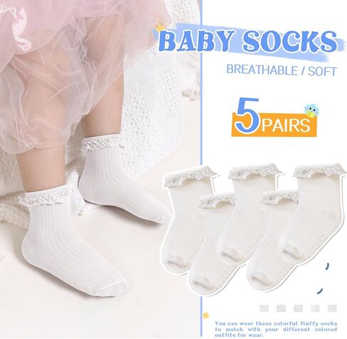 SeeyAN Baby Non Slip Socks Toddler Boys Girls Grips Cotton Anti Skids Crew Cute Cartoon Infant Socks 5 Pairs in Kuwait