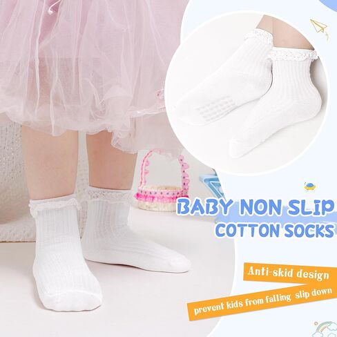 SeeyAN Baby Non Slip Socks Toddler Boys Girls Grips Cotton Anti Skids Crew Cute Cartoon Infant Socks 5 Pairs in Kuwait