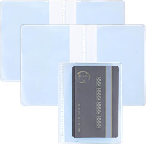 3 Packs 10 Page Wallet Inserts, Pvc Wallet Picture Holder Plastic Credit Card Photo Sleeves Cards Holder Wallets Organizer Card Protectors Wallets Accessories For Men Women (Clear) in Saudi Arabia