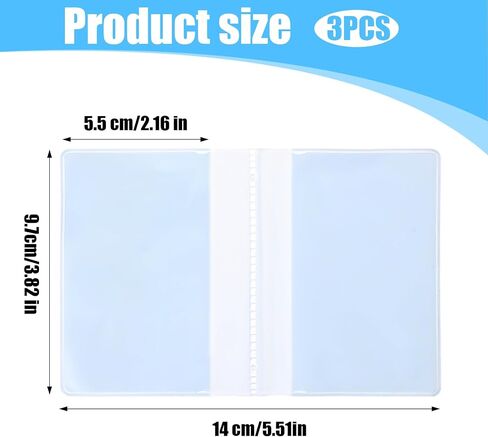 3 Packs 10 Page Wallet Inserts, Pvc Wallet Picture Holder Plastic Credit Card Photo Sleeves Cards Holder Wallets Organizer Card Protectors Wallets Accessories For Men Women (Clear) in Saudi Arabia