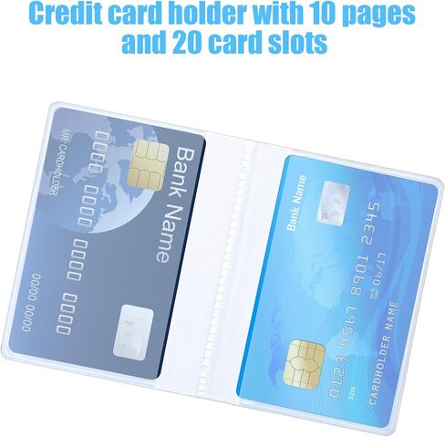 3 Packs 10 Page Wallet Inserts, Pvc Wallet Picture Holder Plastic Credit Card Photo Sleeves Cards Holder Wallets Organizer Card Protectors Wallets Accessories For Men Women (Clear) in Saudi Arabia