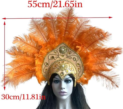 Popular Feathered Hairband Festival Costume Props Headband 20S Headdress Carnivals Party Celebration Props Headpiece in Kuwait