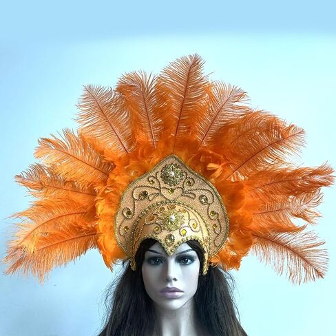 Popular Feathered Hairband Festival Costume Props Headband 20S Headdress Carnivals Party Celebration Props Headpiece in Kuwait