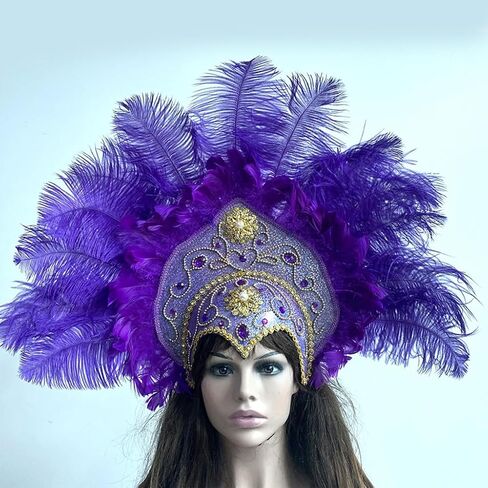 Popular Feathered Hairband Festival Costume Props Headband 20S Headdress Carnivals Party Celebration Props Headpiece in Kuwait