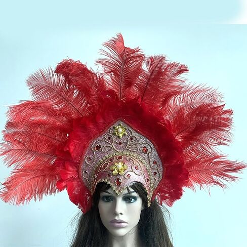 Popular Feathered Hairband Festival Costume Props Headband 20S Headdress Carnivals Party Celebration Props Headpiece in Kuwait