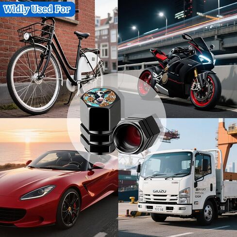 4ack Mandala Tire Valve Stem Caps for Cars Trucks SUV Motorcycles Bicycles Mandala Car Accessories Decor Anodized Aluminum Tire Mouth Air Cap Cover Bike Valve Caps Datura Gifts for Women Men in Saudi Arabia