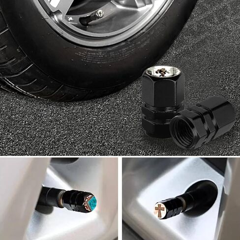 4ack Mandala Tire Valve Stem Caps for Cars Trucks SUV Motorcycles Bicycles Mandala Car Accessories Decor Anodized Aluminum Tire Mouth Air Cap Cover Bike Valve Caps Datura Gifts for Women Men in Saudi Arabia