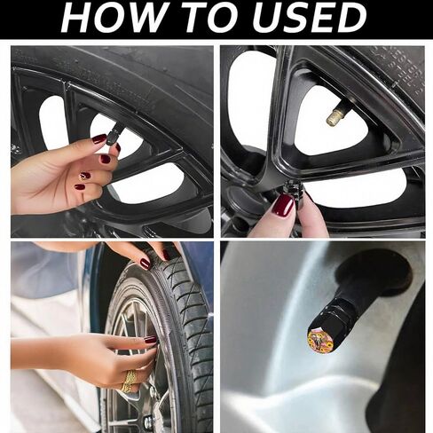 4ack Mandala Tire Valve Stem Caps for Cars Trucks SUV Motorcycles Bicycles Mandala Car Accessories Decor Anodized Aluminum Tire Mouth Air Cap Cover Bike Valve Caps Datura Gifts for Women Men in Saudi Arabia