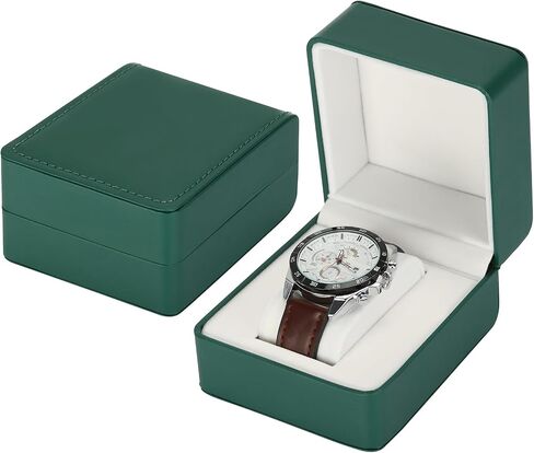PU Leather Watch Box, Compact Watch Gift Case with Pillow for Women Men, Travel Watch Holder Storage Boxes for Birthdays Anniversary Father's Day Graduations (Black) in Kuwait