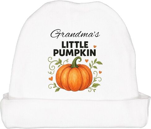 inktastic Grandma's Little Pumpkin Fall Design Hat Baby Beanie Hat in Saudi Arabia