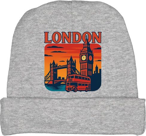 inktastic London Skyline Big Ben Tower Bridge Sunset Baby Beanie Hat in Saudi Arabia