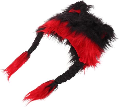 Furry Hat: Cute Cat Ear Plush Beanie Hat - Women Warm Fursuit Winter Cap For Halloween Cosplay Party - Fluffy Animal Headgear For Autumn And Winter in Saudi Arabia