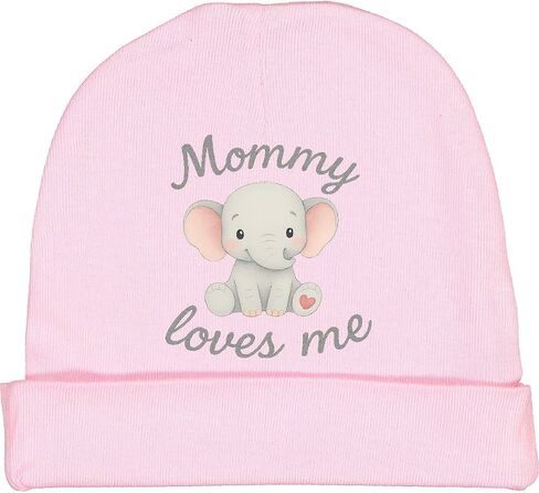 inktastic Mommy Loves Me Cute Elephant Baby Beanie Hat in Saudi Arabia