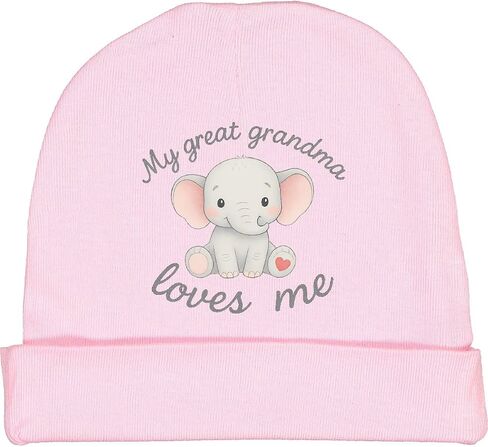 inktastic Cute Elephant My Great Grandma Loves Me Baby Beanie Hat in Saudi Arabia