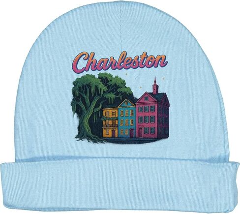 inktastic Charleston Nightscape with Historic Houses Baby Beanie Hat in Saudi Arabia